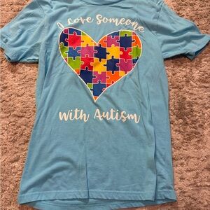 Blue Puzzle Heart Women's Top